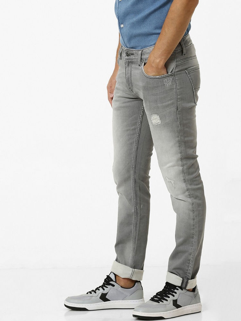Celio Grey Ripped Slim Fit Jeans
