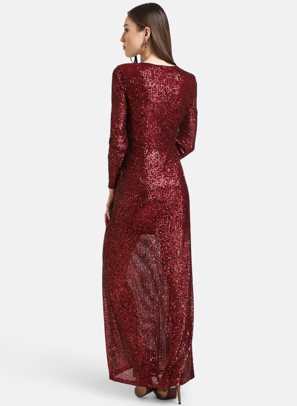 Kazo SEQUIN MAXI DRESS WITH FRONT SLIT