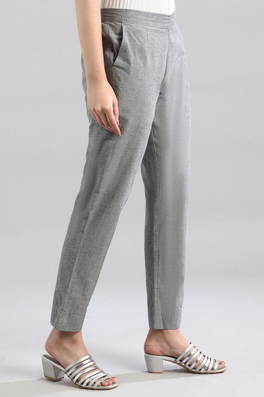 Aurelia Grey Solid Trousers