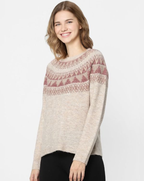 Only BEIGE PRINTED PULLOVER