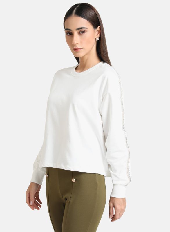 KAZO TOP WITH TAPE DETAIL AT SLEEVES