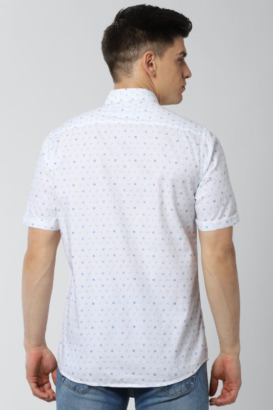 Peter England White Half Sleeves Casual Shirt
