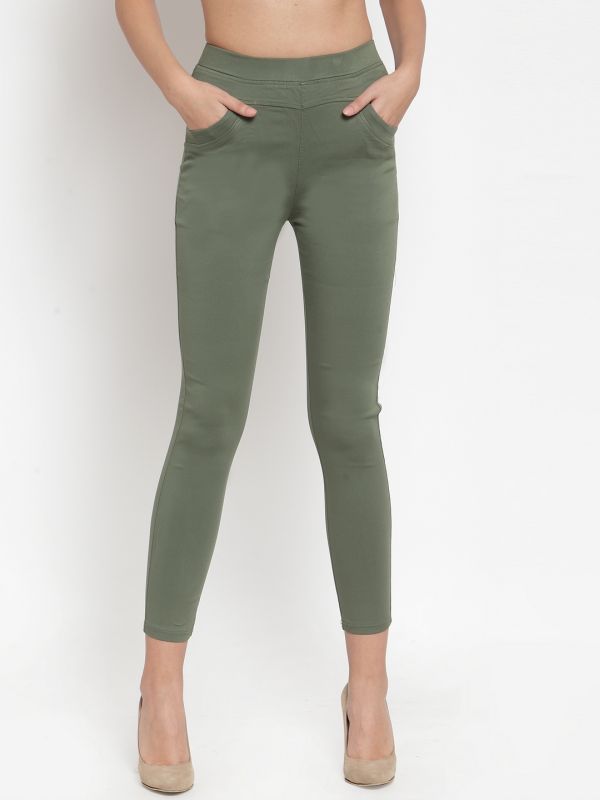 Green Coloured Jegging by Global Republic