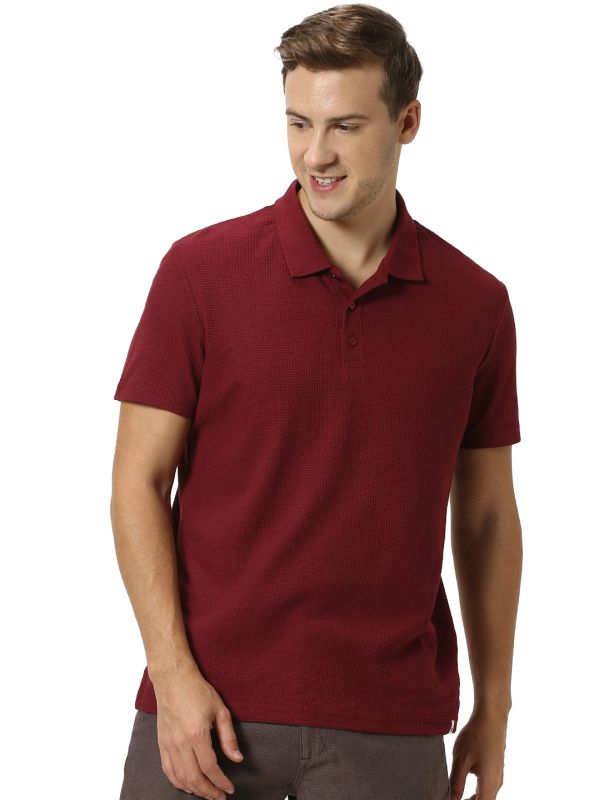Maroon Coloured T Shirt by Celio