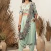 INDYA Payal Singhal for Indya Mint Dhoti Pants with Attached Floral Dupatta