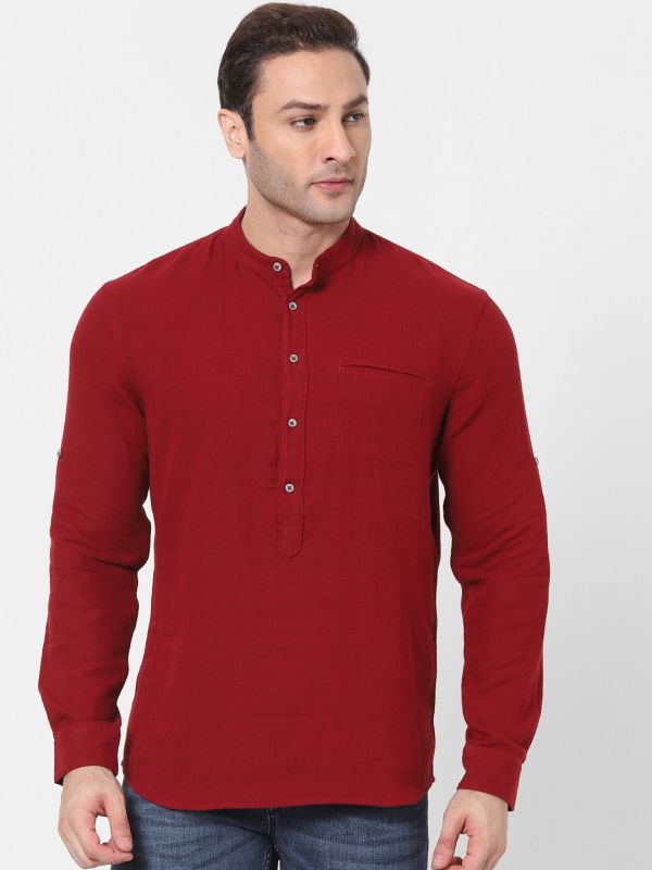 Celio 100% Cotton Maroon Shirt