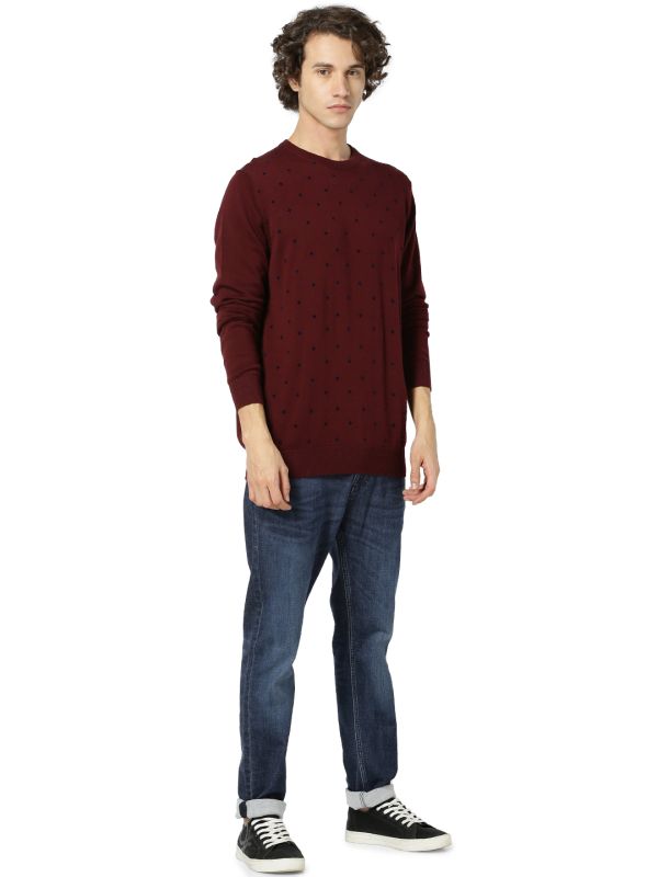 Maroon Coloured Pullover by Celio