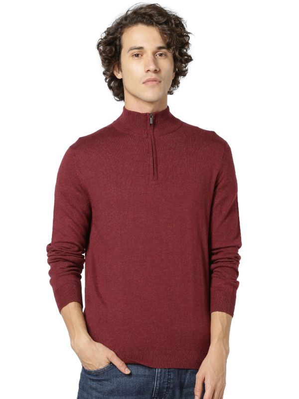 Maroon Coloured Pullover by Celio