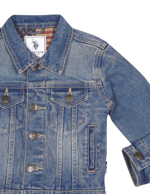 U.S. POLO ASSN. KIDSBoys Blue Washed Denim Jacket