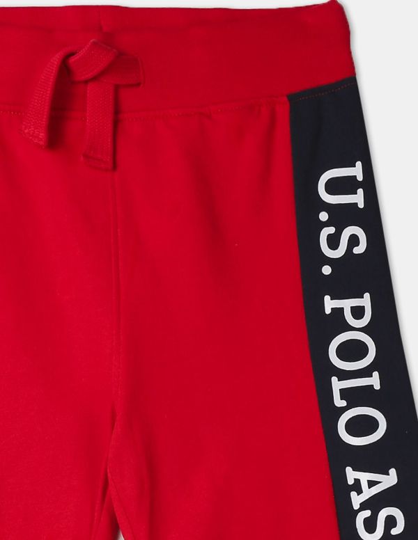 U.S. POLO ASSN. KIDSBoys Red Contrast Panel Brand Print Shorts