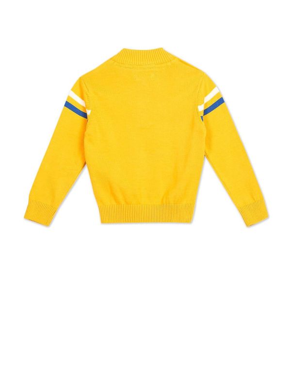 U.S. POLO ASSN. KIDSBoys Yellow High Neck Brand Print Sweater