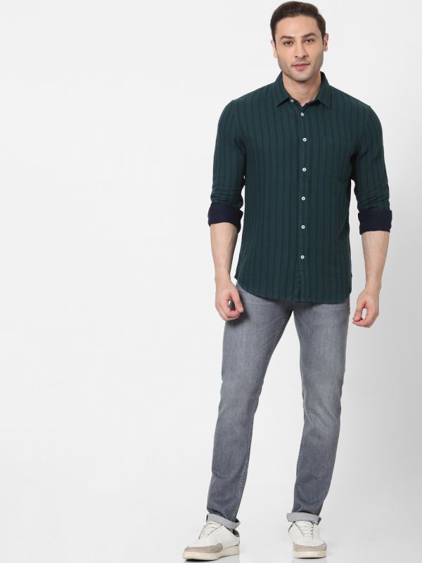 Celio 100% Cotton Dark Green Shirt
