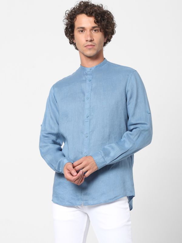 Celio Blue Solid Casual Shirt