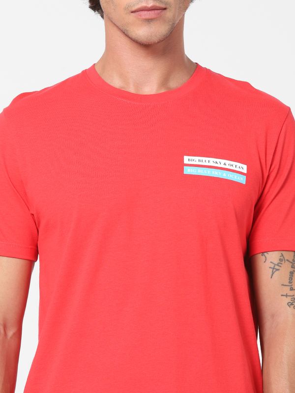 Celio Red Regular Fit T-Shirts