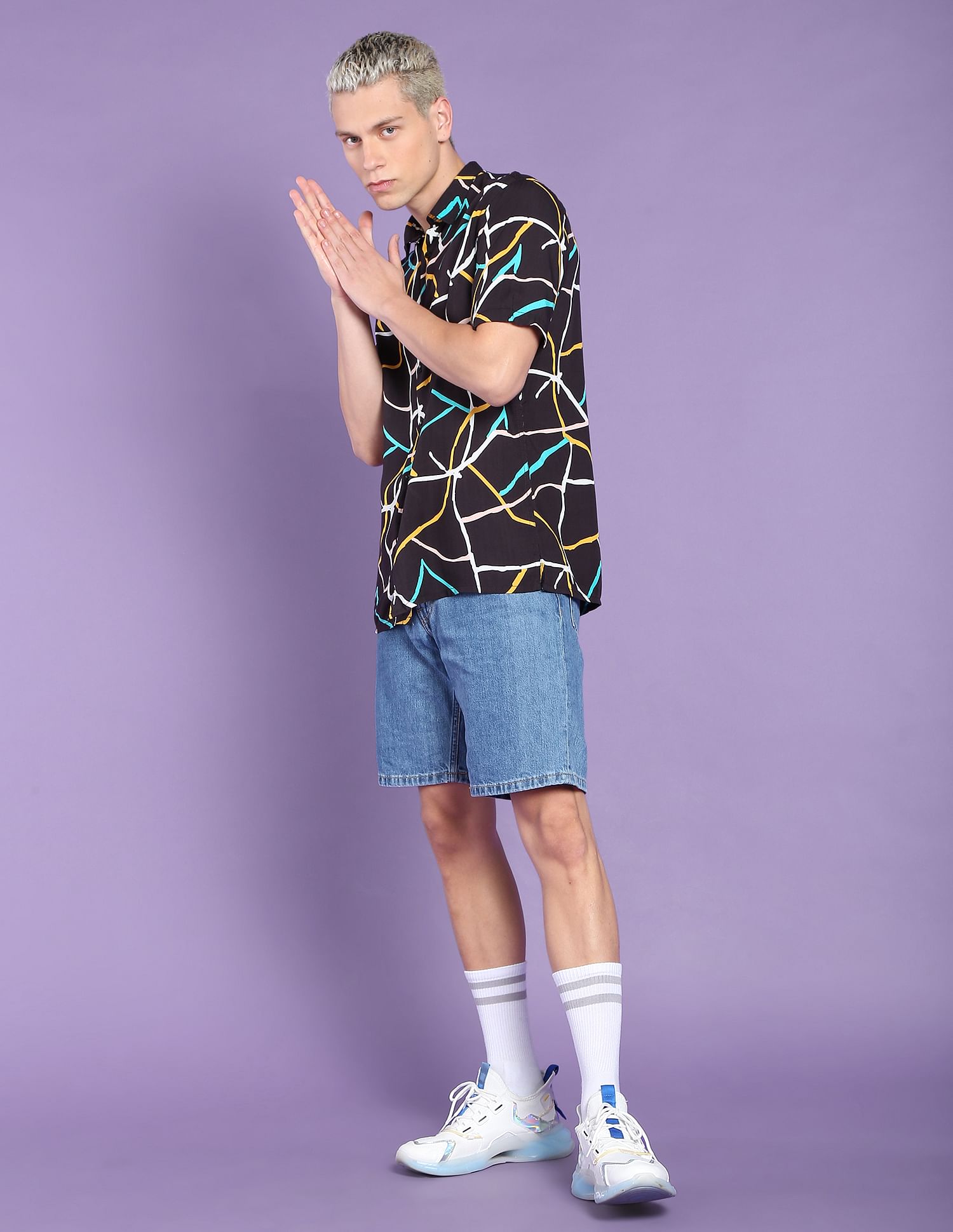 Abstract Print Cotton Casual Shirt