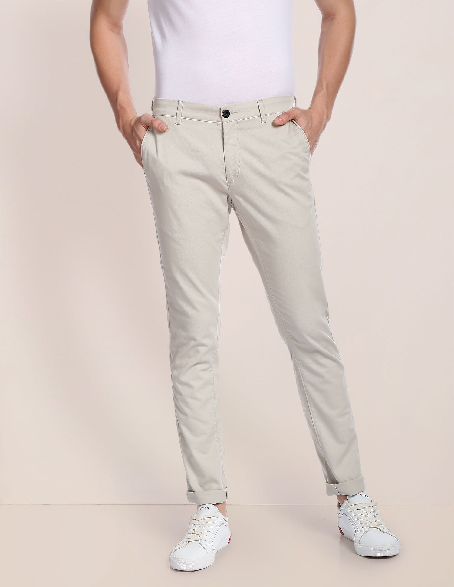 Austin Trim Fit Textured Casual Trousers