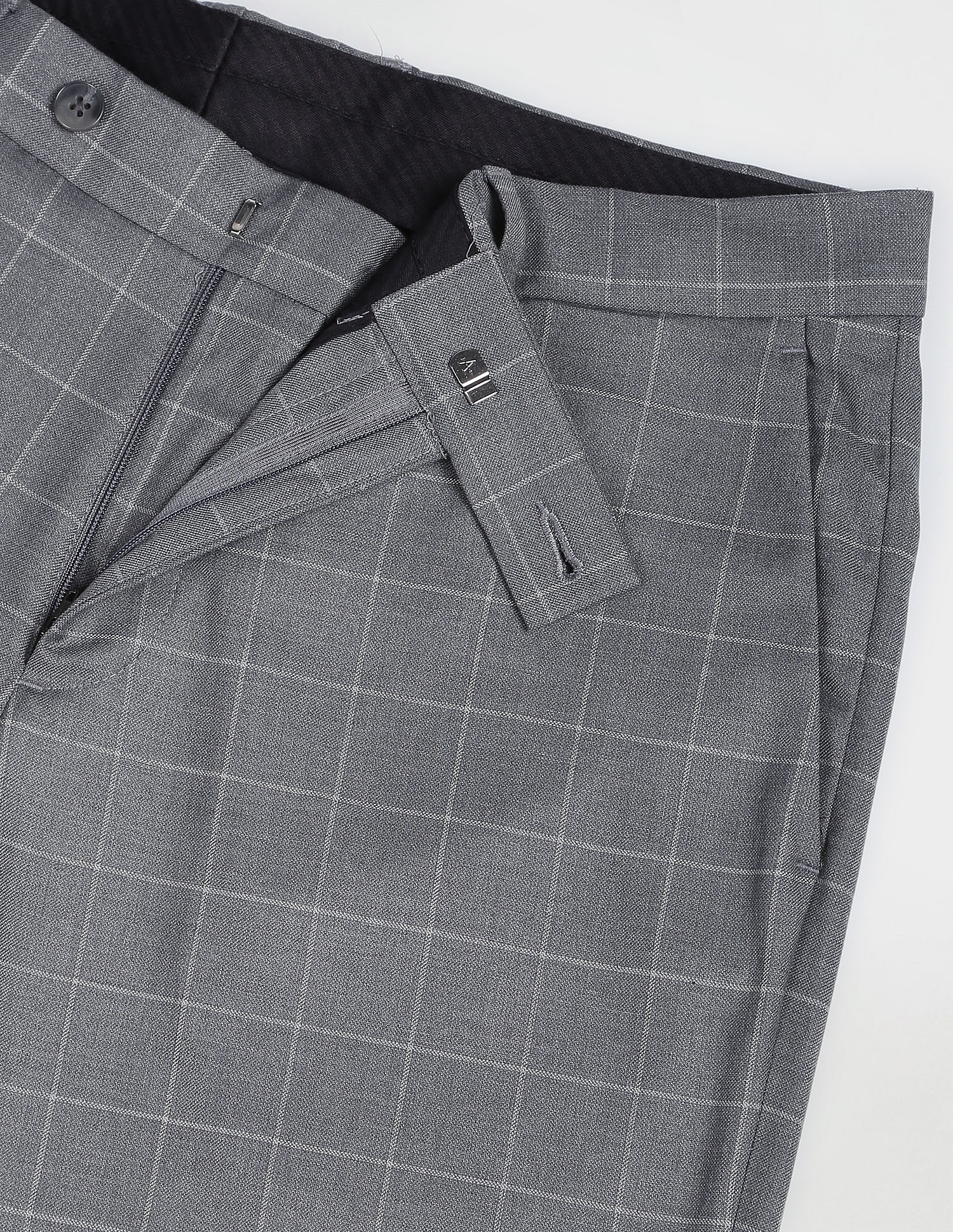 Windowpane Check Smart Flex Formal Trousers