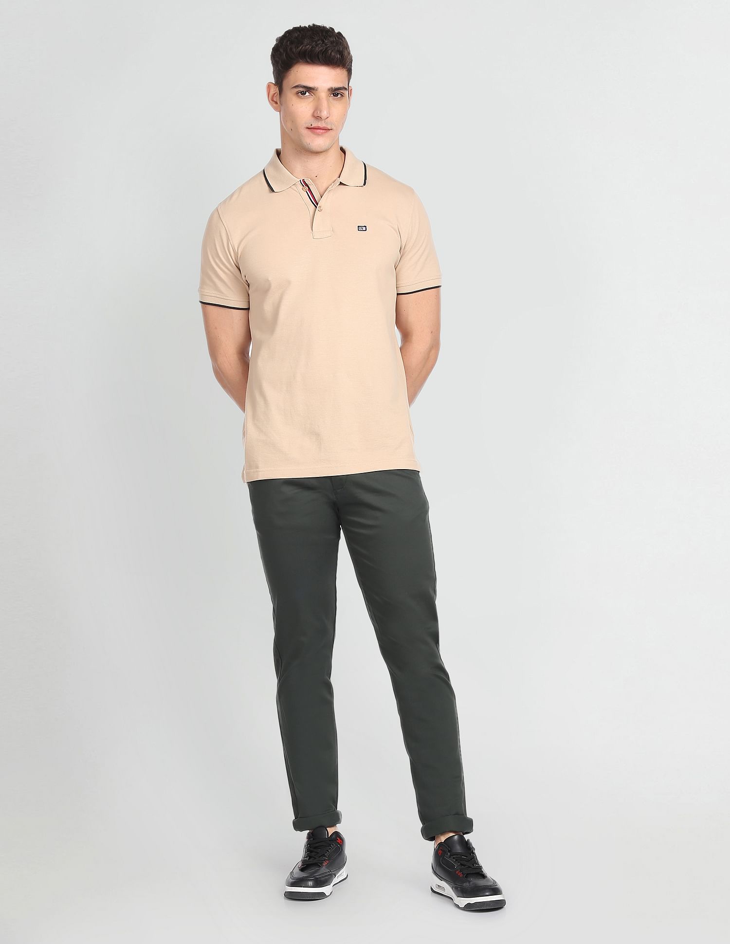 Auto Flex Solid Casual Trousers
