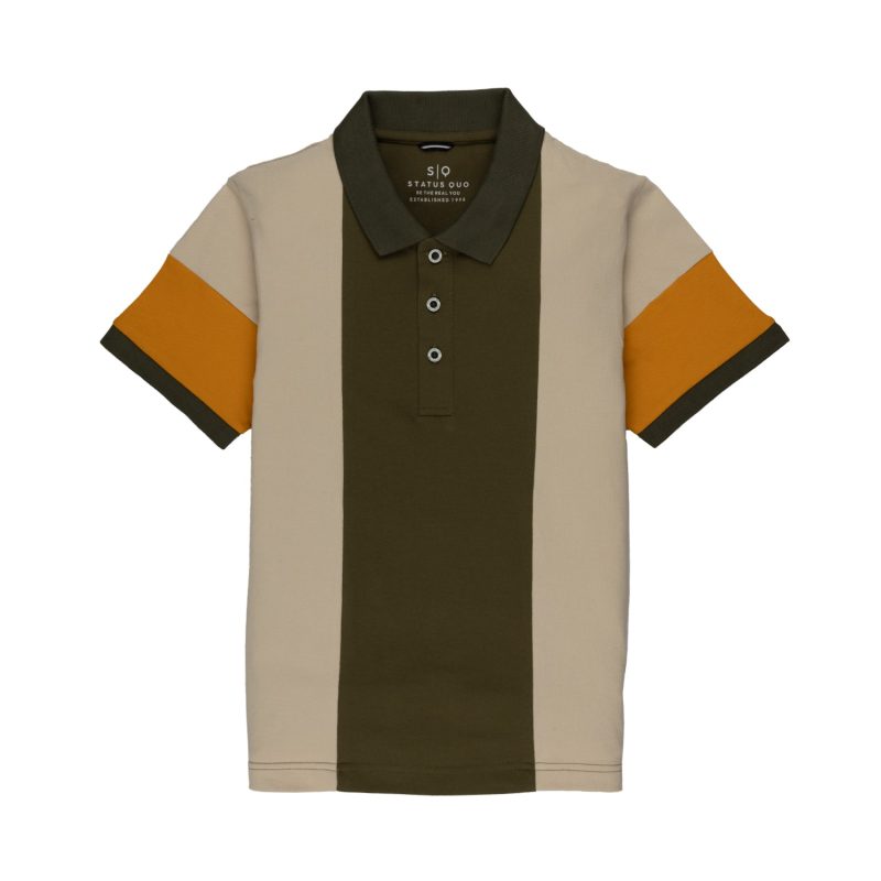 Boys Colourblock Polo T-Shirt