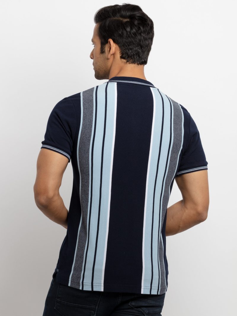 Mens Striped Regular Fit Polo