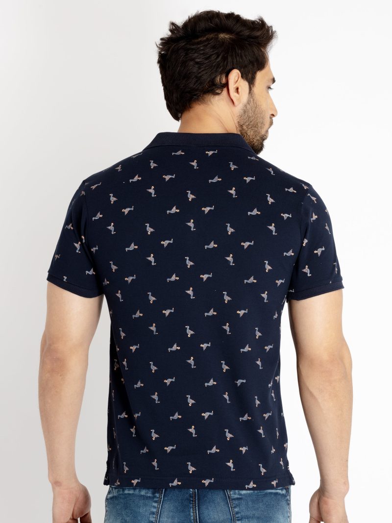 Mens All Over Printed Polo Collar T-Shirt