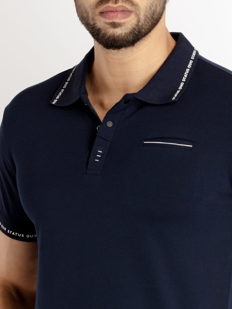 Mens Solid Polo Collar T-Shirt