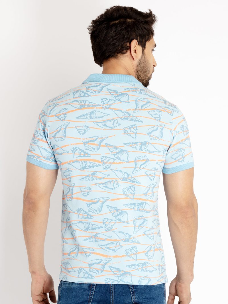 Mens All Over Printed Polo Collar T-Shirt