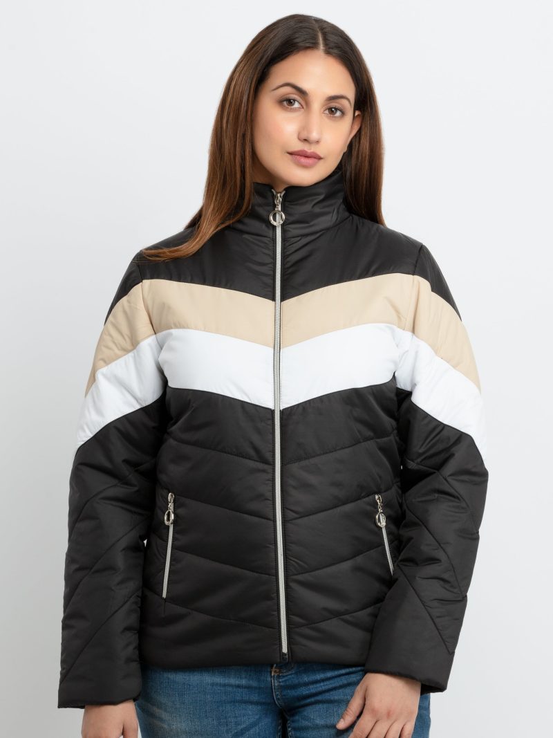 Womens Quilted High Neck Jacket