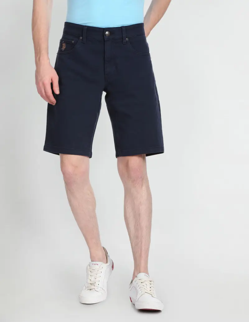 Mid Rise Comfort Slim Fit Shorts