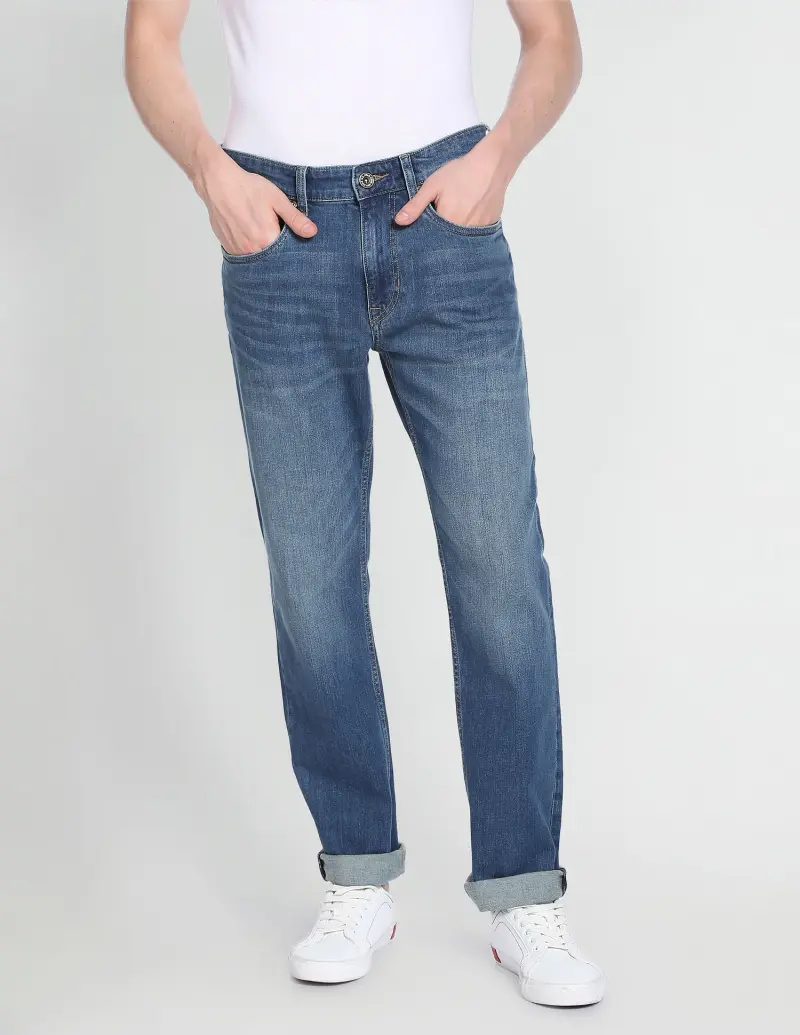Harold Slim Straight Mid Rise Jeans