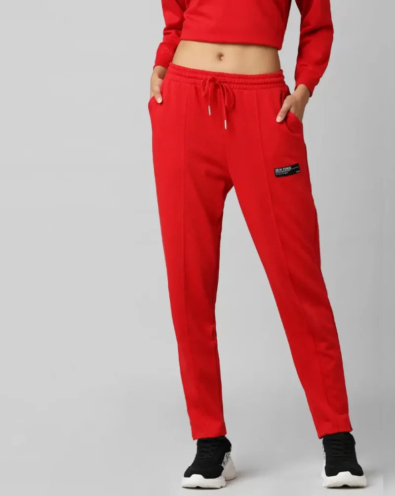 RED HIGH RISE CO-ORD SWEATPANTS