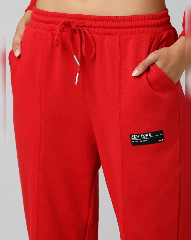 RED HIGH RISE CO-ORD SWEATPANTS
