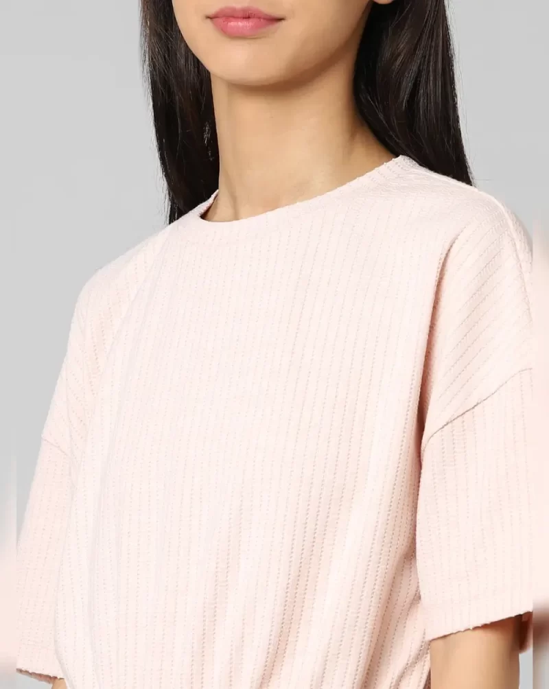 BEIGE TEXTURED CROPPED CO-ORD SWEATSHIRT
