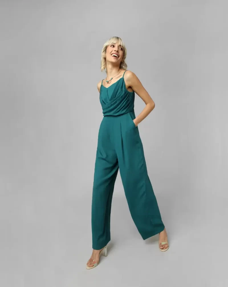 GREEN WIDE LEG JUMPSUIT