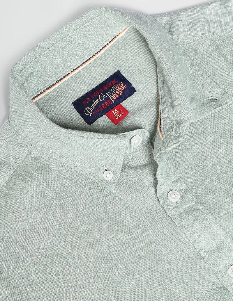 Linen Solid Laundered Shirt