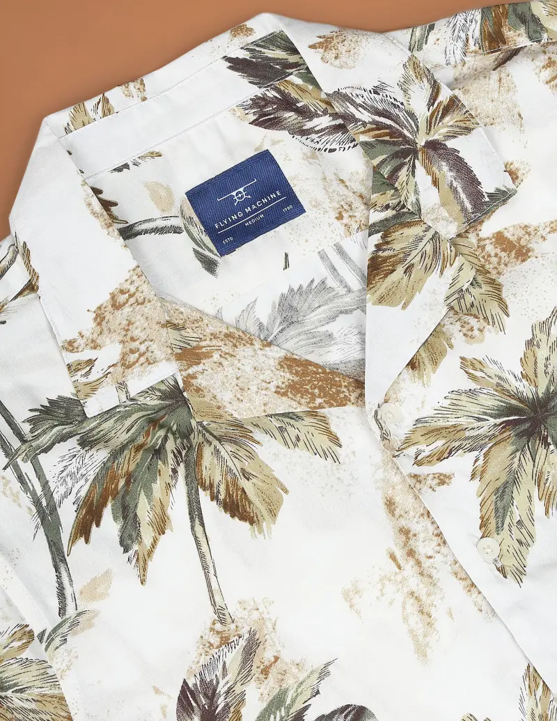 Tropical Print Slim Fit Casual Shirt