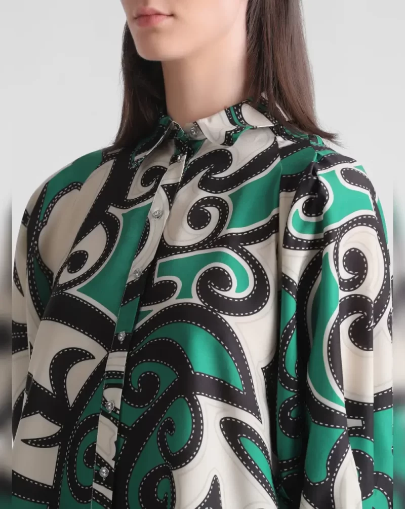 GREEN ABSTRACT PRINT SHIRT