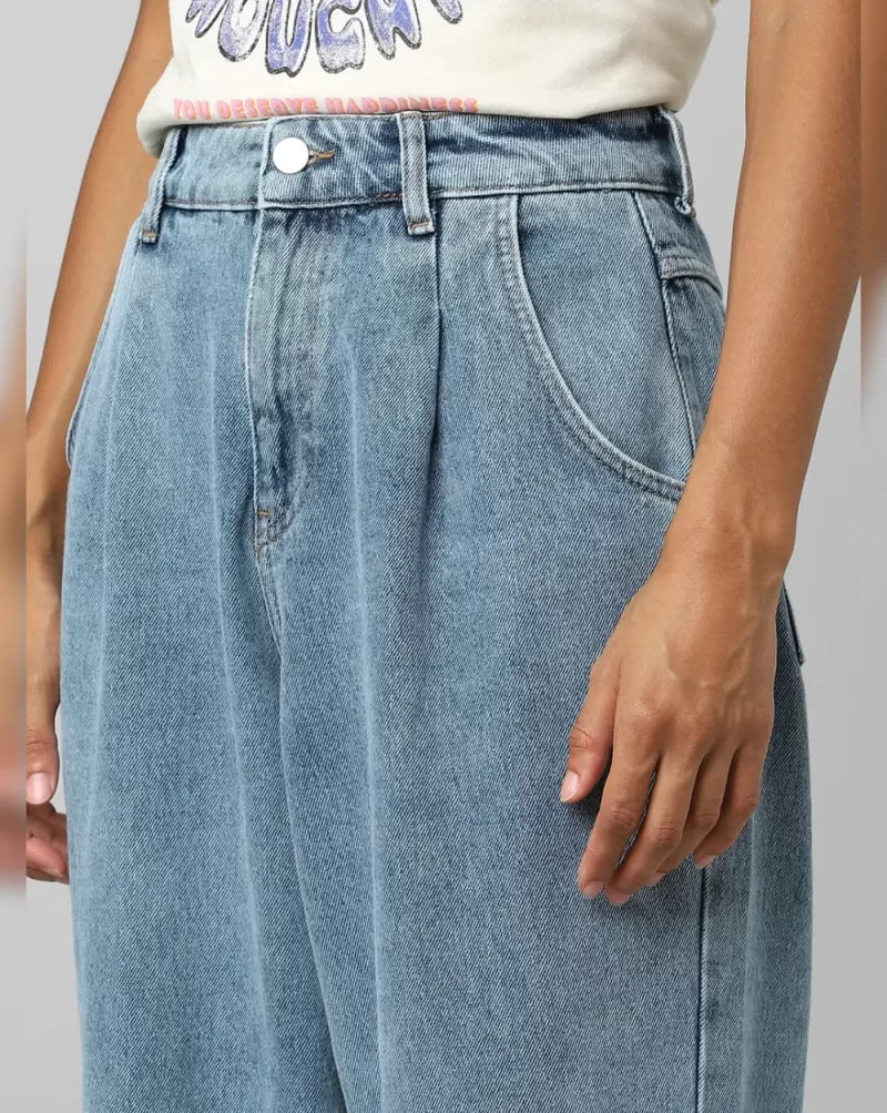 BLUE HIGH RISE BALLOON JEANS
