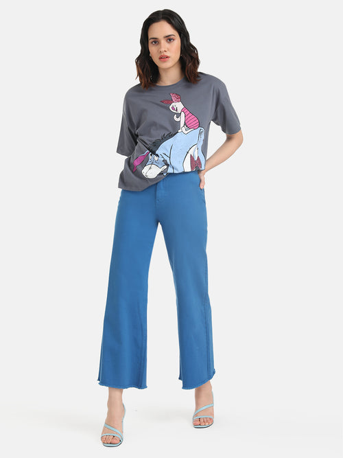 Piglet And Eeyore Disney Printed T-Shirt With Sequin Work