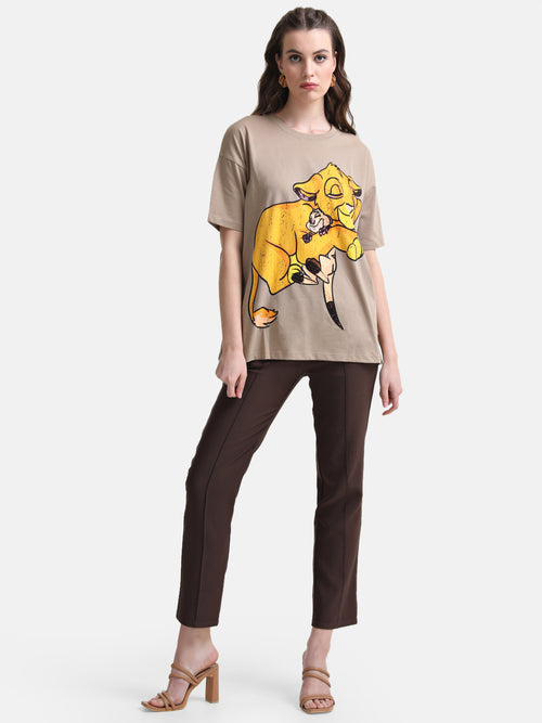 Lion King Printed Graphic Long T-Shirt