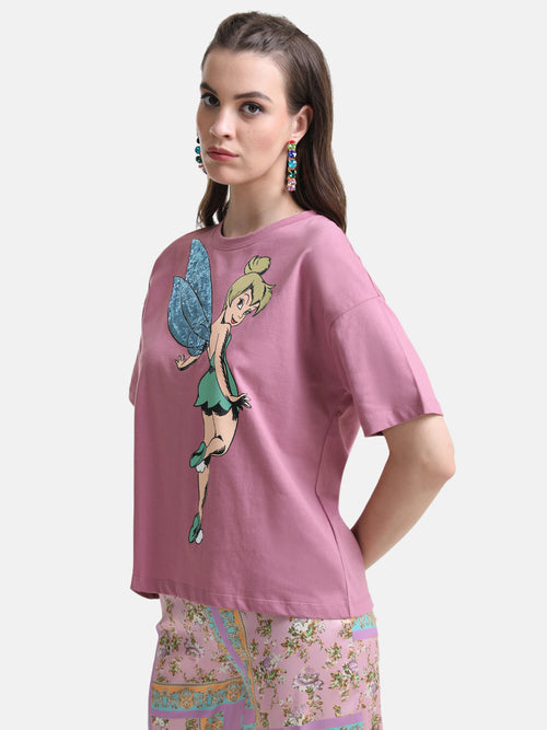 Tinkerbell Printed Graphic T-Shirt With Sequin