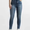 BLUE HIGH RISE SKINNY JEANS