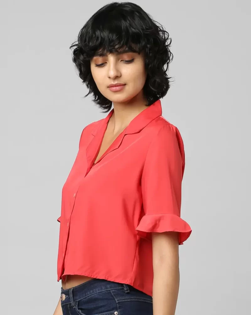 RED SATIN RESORT SHIRT