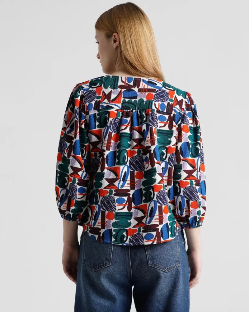 GREEN ABSTRACT PRINT TOP