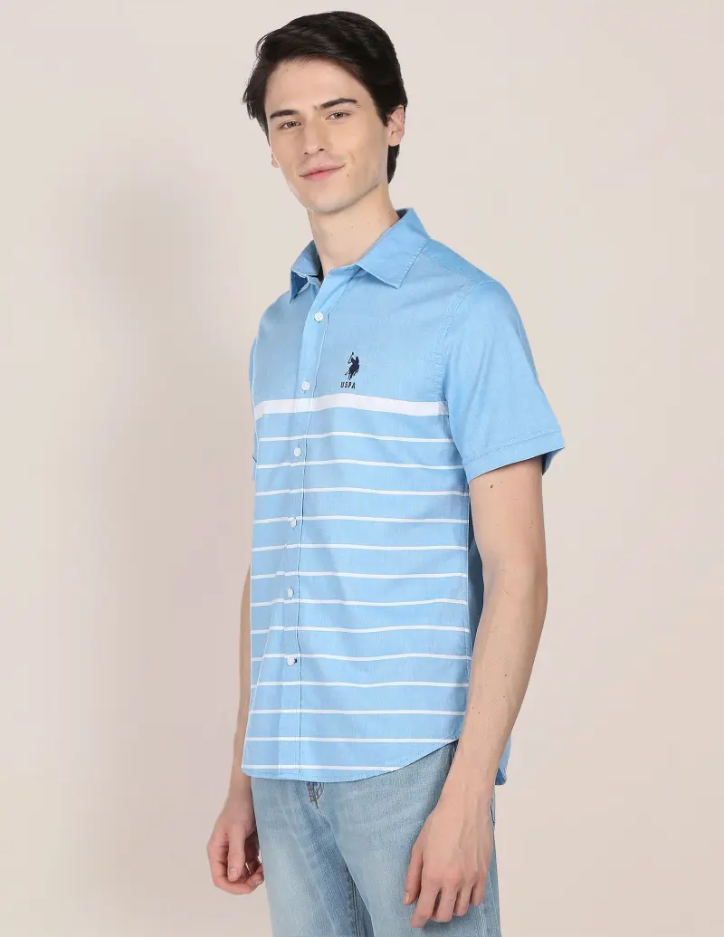 Signature Engineered Stripe Cotton Shirt