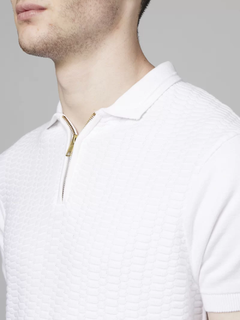 Celio Men Solid White Half Sleeve Collar Shirt
