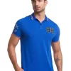 BEING HUMAN SLIM FIT MENS POLO NECK T-SHIRTS -CLASSIC BLUE