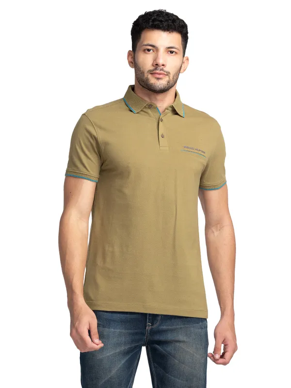BEING HUMAN REGULAR FIT T-SHIRTS SHORT SLEEVE OLIVE