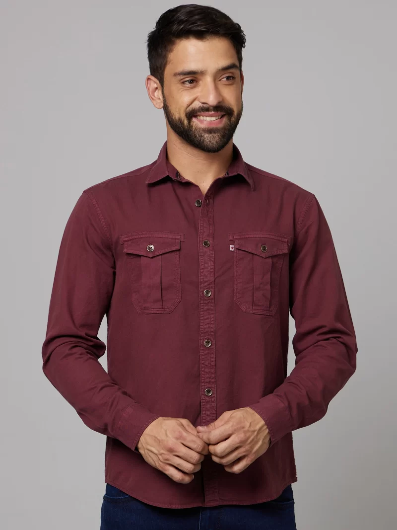 Celio Cotton Slim Fit Mens Casual Shirt