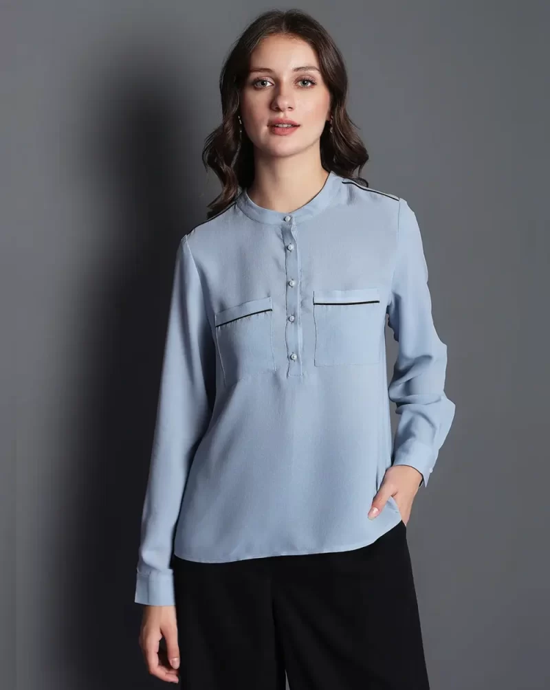 BLUE CONTRAST TIPPING TOP